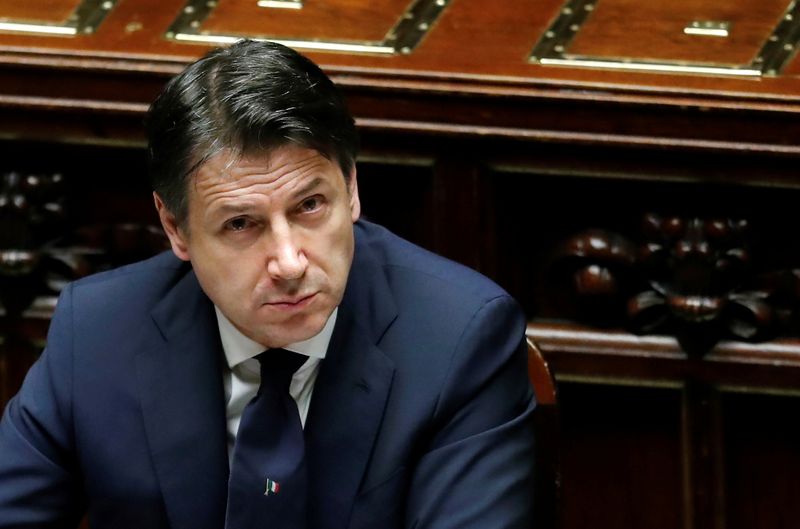 &copy; Reuters. FILE PHOTO: Italian Prime Minister Giuseppe Conte attends a session of the lower house of parliament on the coronavirus disease (COVID-19) in Rome