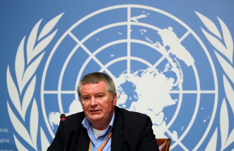 © Reuters. FILE PHOTO: Ryan, Executive Director of the WHO, attends a news conference at the United Nations in Geneva