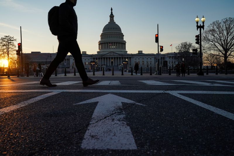 &copy; Reuters. FILE PHOTO: The US Capitol on First Day of Impeachment