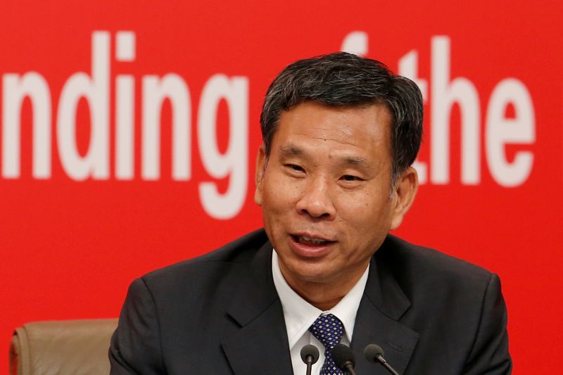 © Reuters. Chinese Finance Minister Liu Kun attends a news conference on China's economic development ahead of the 70th anniversary of its founding, in Beijing