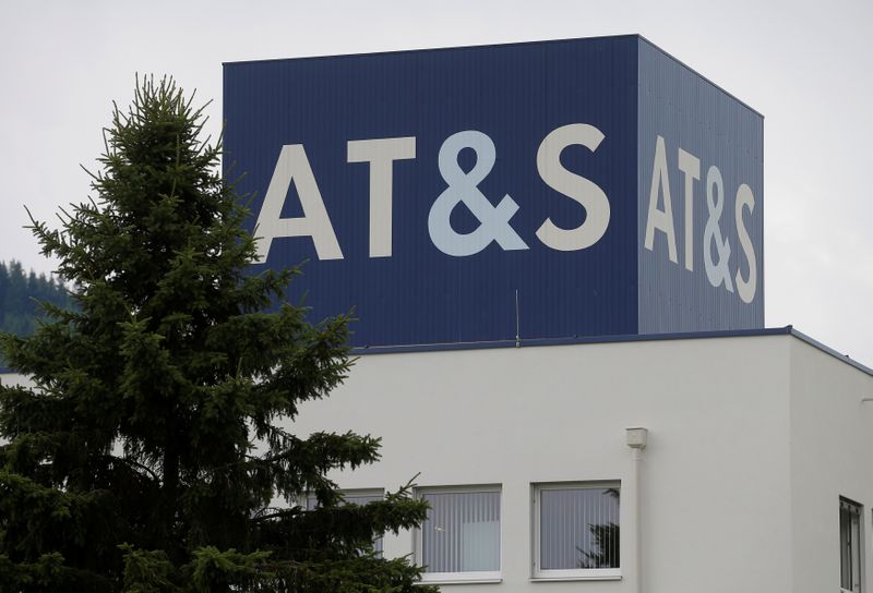 &copy; Reuters. The logo of Austrian maker of PCBs AT&amp;S is seen at its headquarters in Leoben