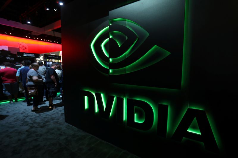 &copy; Reuters. FILE PHOTO: nVIDIA at the E3 2017 Electronic Entertainment Expo in Los Angeles