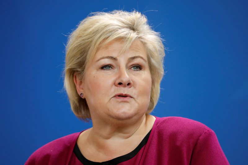 &copy; Reuters. رئيسة وزراء النرويج ترجح الإبقاء على قيود السفر حتى 20 أغسطس
