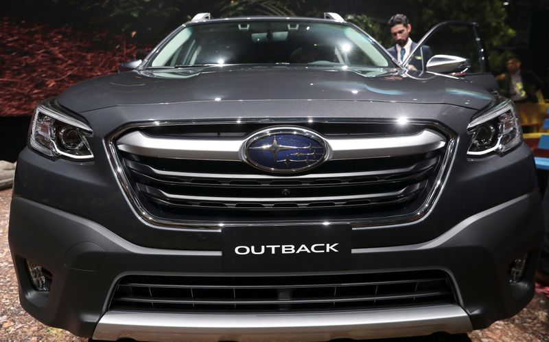 &copy; Reuters. FILE PHOTO: The 2020 Subaru Outback is revealed at the 2019 New York International Auto Show in New York City