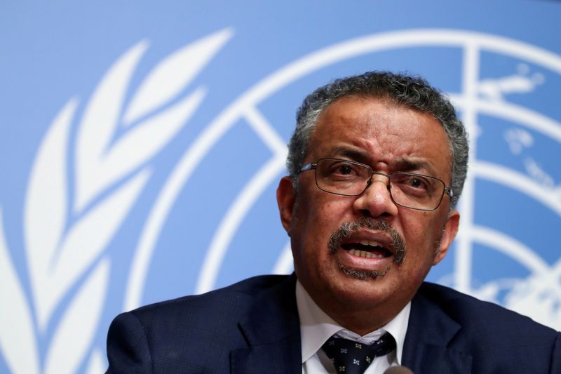 &copy; Reuters. Diretor-geral da OMS, Tedros Adhanom Gebreyesus, durante entrevista coletiva em Genebra