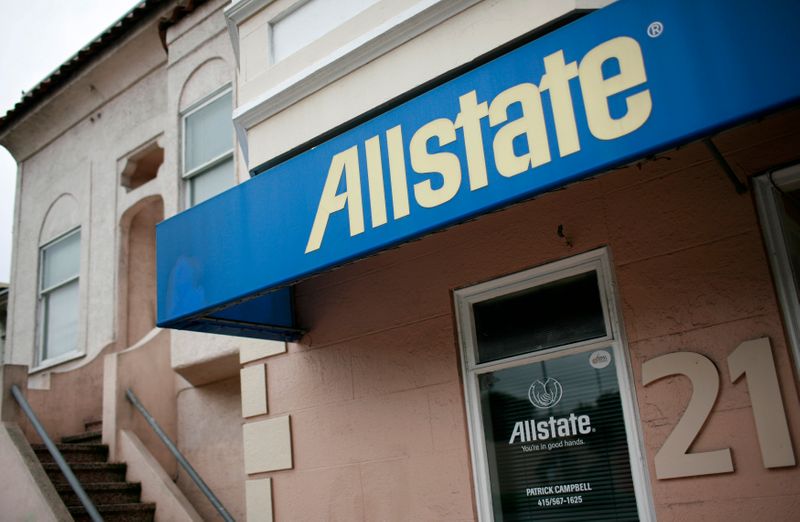 &copy; Reuters. FILE PHOTO:  Allstate insurance posts fourth quarter results as office shown in San Francisco