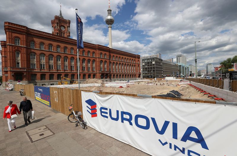 &copy; Reuters. A construction site of a road construction company EUROVIA is seen in Berlin