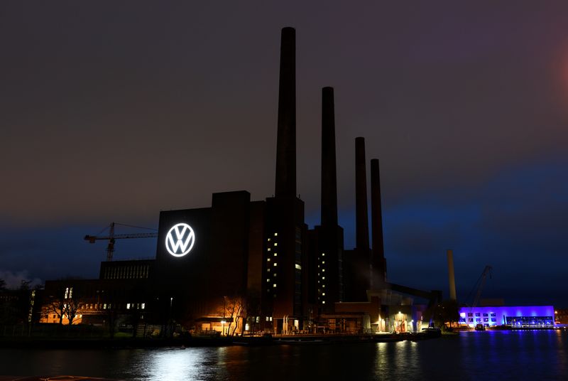 &copy; Reuters. The power station of the Volkswagen (VW) plant is pictured after VW starts shutting down production in Europe amid the outbreak of coronavirus disease (COVID-19) in Wolfsburg