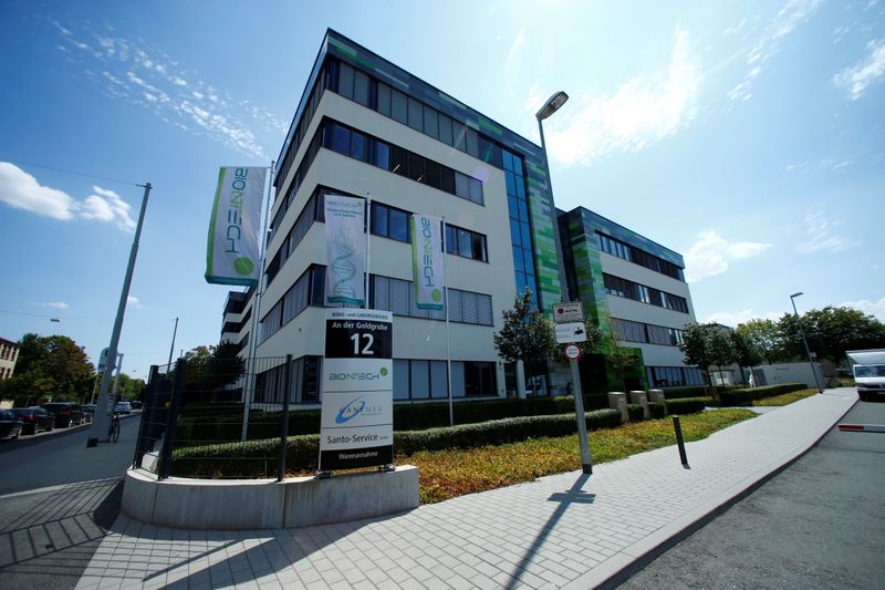 &copy; Reuters. FILE PHOTO: The headquarters of biopharmaceutical company BioNTech are seen in Mainz