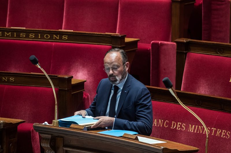 &copy; Reuters. French Prime Minister Edouard Philippe attends a parliamentary session in Paris