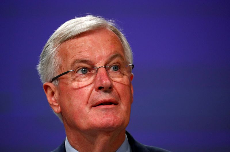 &copy; Reuters. FILE PHOTO:  EU Brexit negotiator Michel Barnier gives a news conference in Brussels