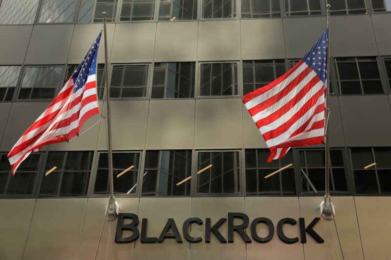 &copy; Reuters. FILE PHOTO: A sign for BlackRock Inc hangs above their building in New York