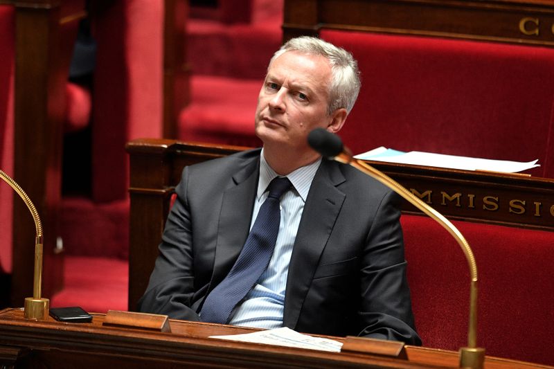 &copy; Reuters. FOTO DE ARCHIVO: El ministro de Economía y Finanzas de Francia Bruno Le Maire en la Asamblea Nacional en París, Francia