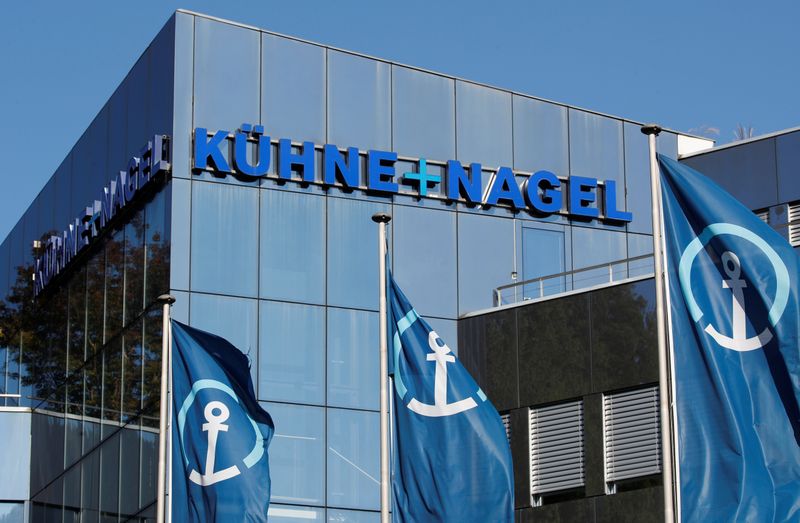 &copy; Reuters. FILE PHOTO: Logo of Swiss logistics group Kuehne + Nagel is seen at its headquarters in Schindellegi