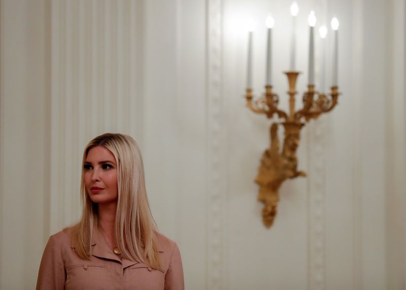 &copy; Reuters. FILE PHOTO: White House senior advisor Ivanka Trump attends coronavirus response event at the White House in Washington