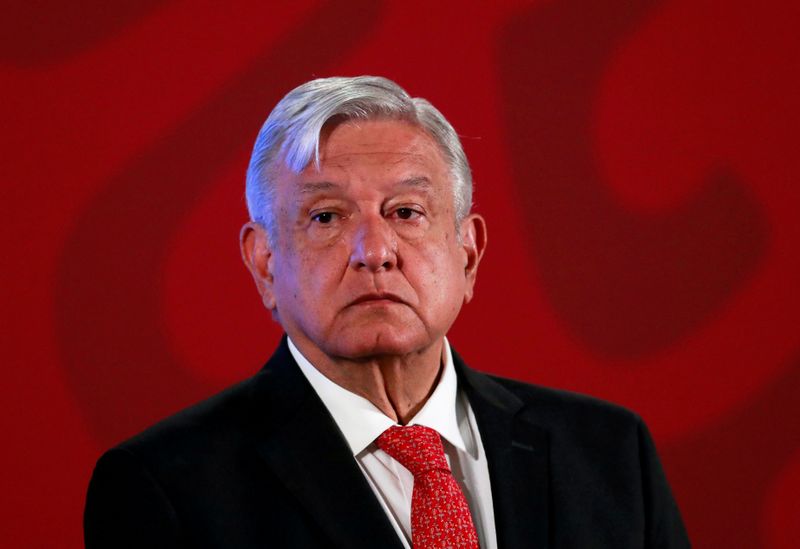 &copy; Reuters. FILE PHOTO: Mexico&apos;s President Obrador holds a news conference in Mexico City
