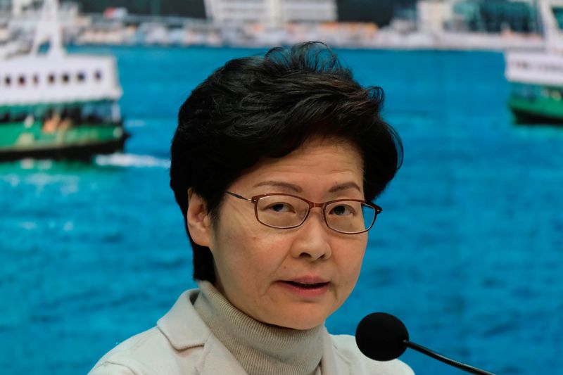 &copy; Reuters. Hong Kong Chief Executive Carrie Lam speaks during a news conference, in Hong Kong