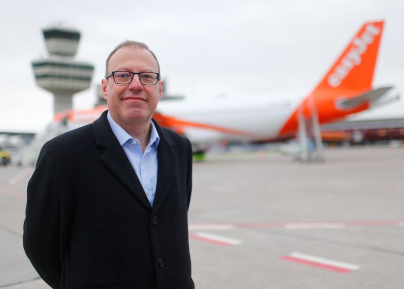 &copy; Reuters. Andrew Findlay EasyJet Chief Financial Officer poses for a photograph during an event of the British budget carrier EasyJet to present the first flight from airport Tegel in Berlin