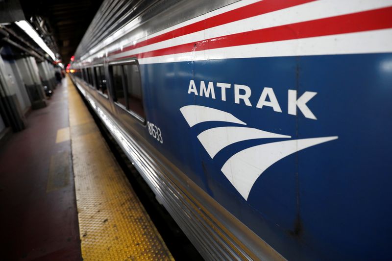 &copy; Reuters. An Amtrak passenger train sits in New York City&apos;s Pennsylvania Station