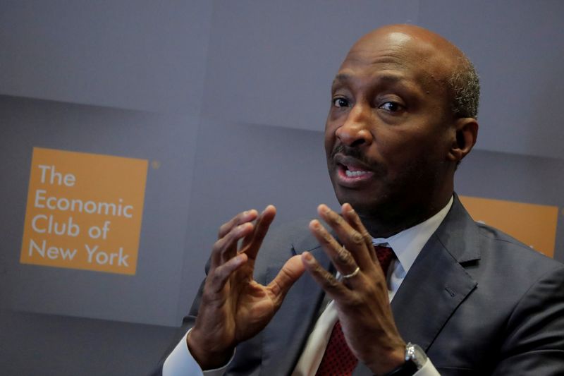 &copy; Reuters. FILE PHOTO: Ken Frazier, Chairman and CEO, Merck &amp; Co., speaks during a meeting of the Economic Club of New York in New York