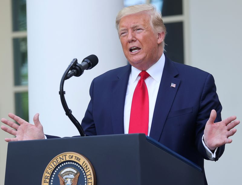 &copy; Reuters. U.S. President Trump hosts Rose Garden event on treating diabetes at the White House during coronavirus disease (COVID-19) outbreak in Washington