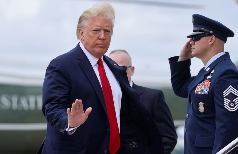 © Reuters. Presidente dos EUA, Donald Trump, na base aérea de Andrews, em Maryland