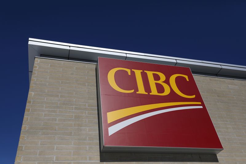 &copy; Reuters. The CIBC logo is seen outside of a branch in Ottawa