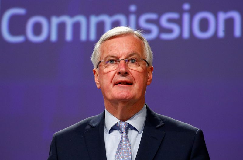 &copy; Reuters. EU Brexit negotiator Michel Barnier gives a news conference in Brussels