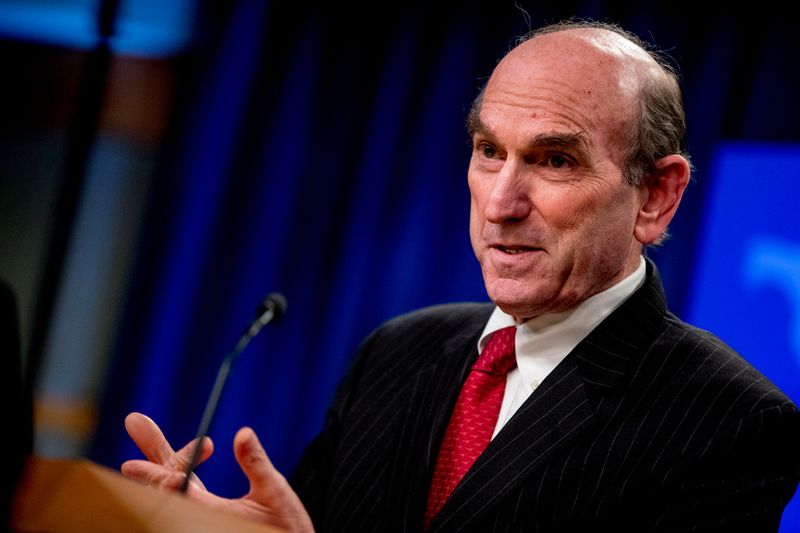 &copy; Reuters. Special Representative for Venezuela Elliott Abrams speaks during a news conference at the State Department, in Washington