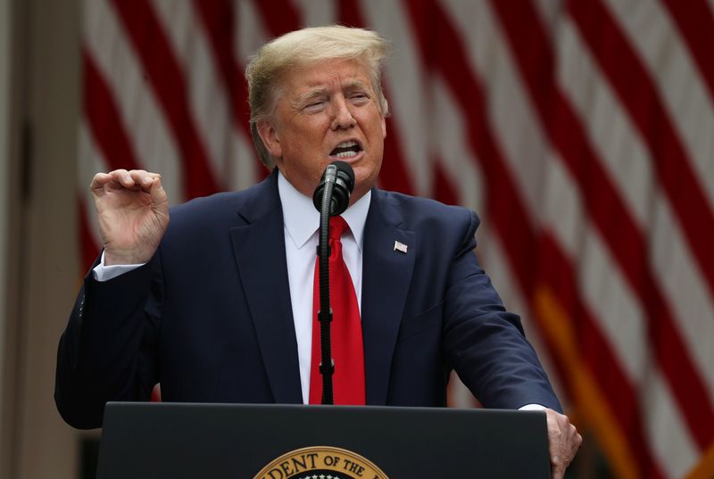 &copy; Reuters. U.S. President Trump makes announcement about China at the White House in Washington