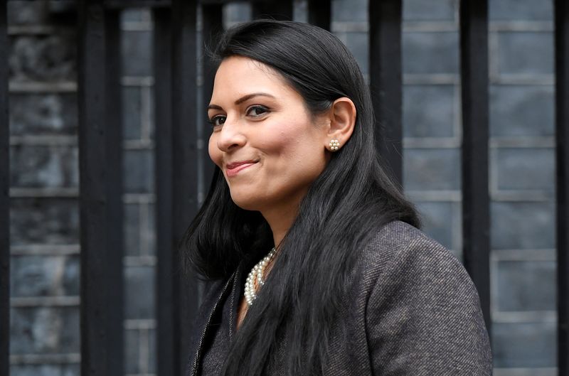 &copy; Reuters. Priti Patel arrives at Downing Street in London