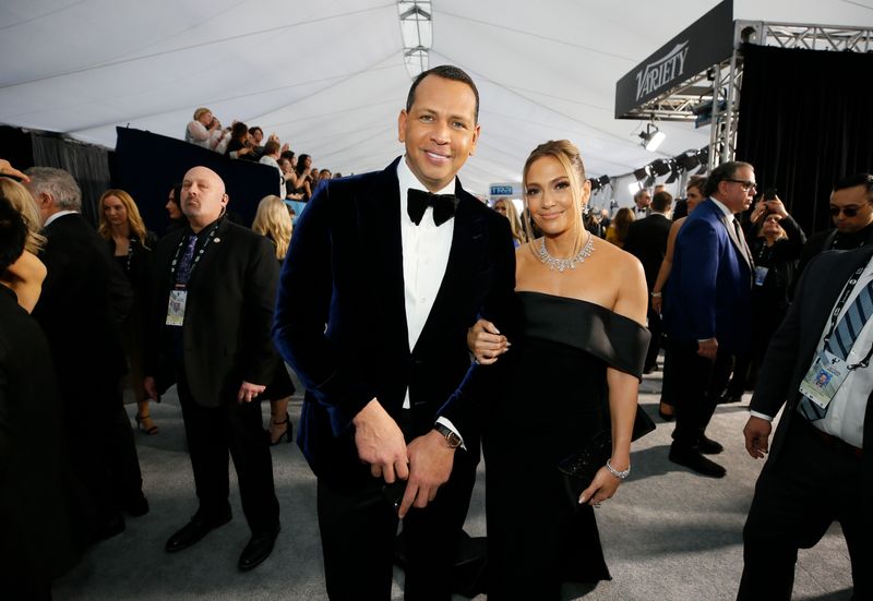 &copy; Reuters. FILE PHOTO: 26th Screen Actors Guild Awards – Arrivals – Los Angeles, California, U.S., January 19, 2020 –  Alex Rodriguez and Jennifer Lopez.