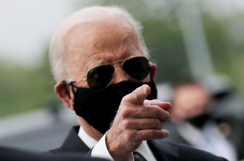 &copy; Reuters. FILE PHOTO: Joe Biden visits New Castle, Delaware, during Memorial Day