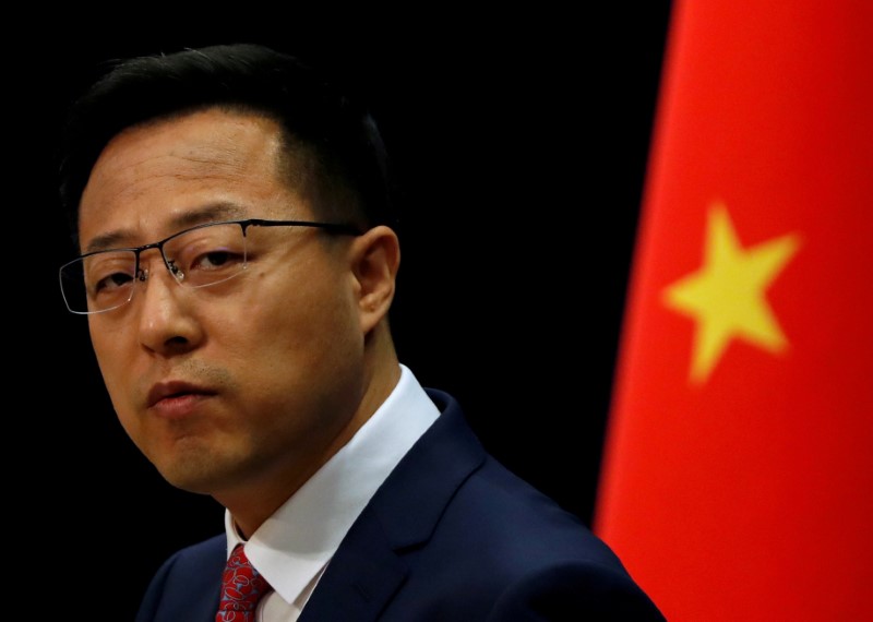 &copy; Reuters. FILE PHOTO: Chinese Foreign Ministry spokesman Zhao Lijian attends a news conference in Beijing