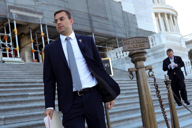 &copy; Reuters. FILE PHOTO: U.S. Representative Amash departs after a series of votes at the U.S. Capitol in Washington