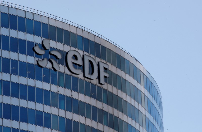 &copy; Reuters. FILE PHOTO: A logo of French electric company EDF is seen at an office building in La Defense business district in Courbevoie near Paris