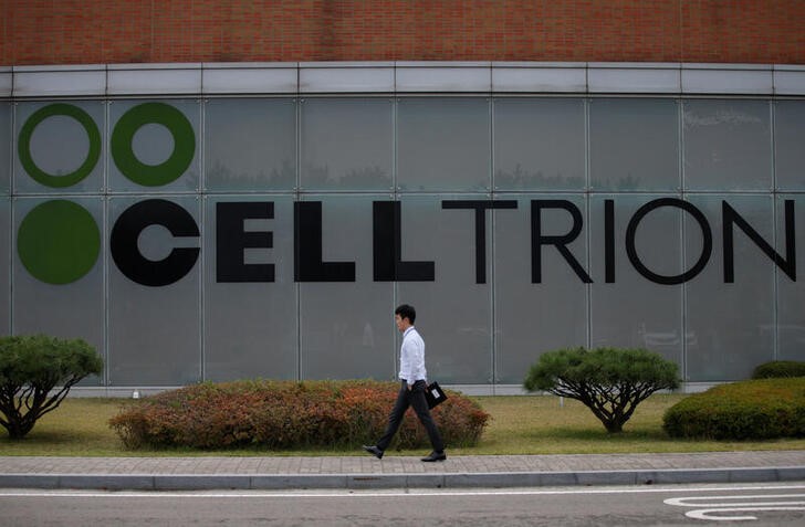 &copy; Reuters. Logo da Celltrion na sede da empresa em Incheon, na Coreia do Sul