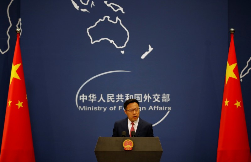 &copy; Reuters. Chinese Foreign Ministry spokesman Zhao Lijian attends a news conference in Beijing