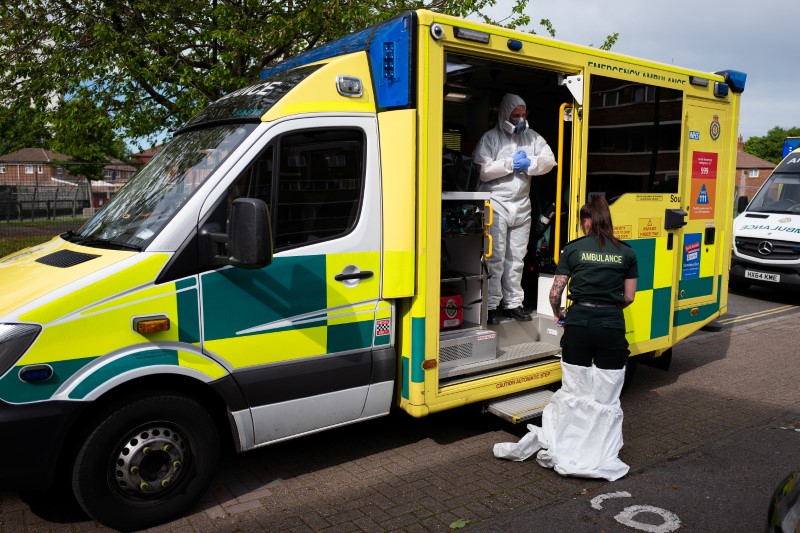 &copy; Reuters. The coronavirus risk remains acute for Britain&apos;s first responders