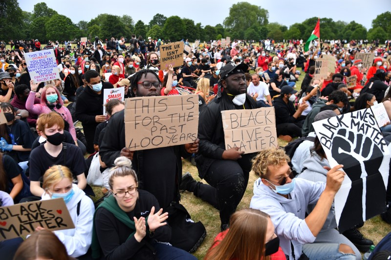 &copy; Reuters. Protest against the death of George Floyd, in London