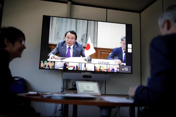 © Reuters. Ｇ７、途上国債務など協議　経済回復へ連携継続＝麻生財務相