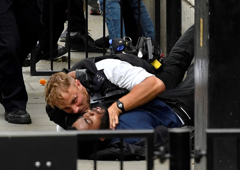 © Reuters. Protest against the death of George Floyd, in London