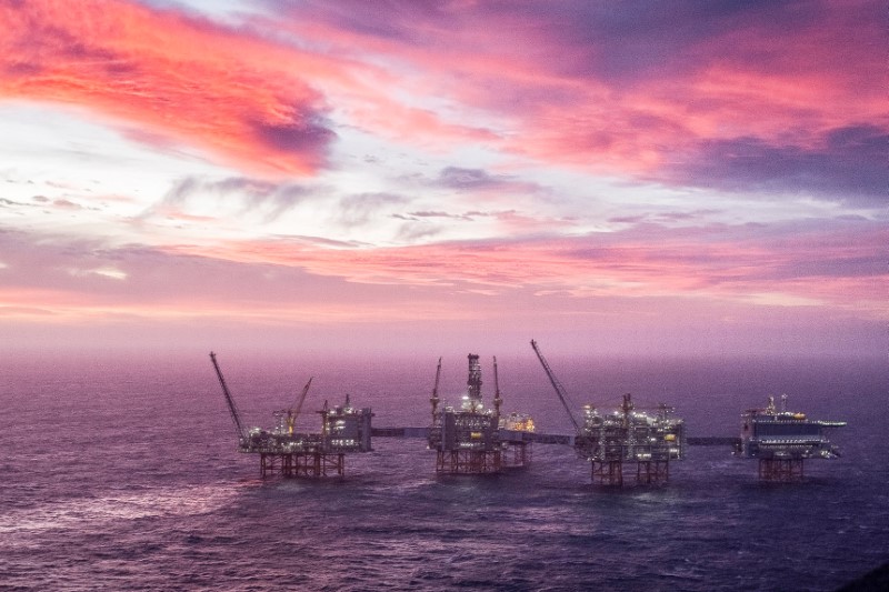 &copy; Reuters. A view of the Johan Sverdrup oilfield in the North Sea