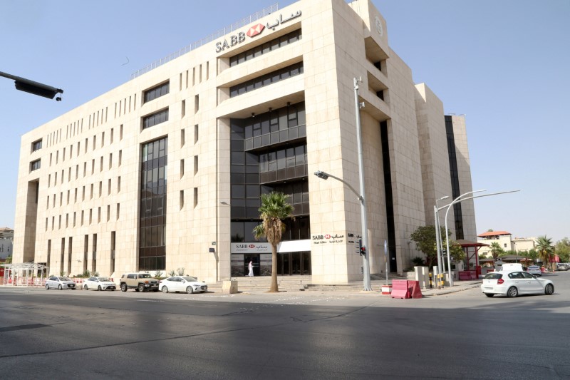 &copy; Reuters. General view of SABB bank as the government eases lockdown restrictions amid the coronavirus disease (COVID-19) outbreak, in Riyadh