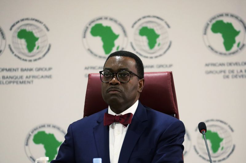 &copy; Reuters. Akinwumi Ayodeji Adesina, President of the African Development Bank Group, attends a meeting of the 2020 African Economic Outlook report in Abidjan