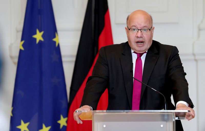 &copy; Reuters. German Economy Minister, Peter Altmaier, addresses the media during a news conference in Berlin