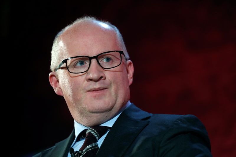 &copy; Reuters. Il capo economista della Bce Philip Lane durante il Fortune Global Forum a Parigi