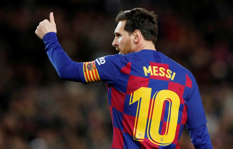 &copy; Reuters. Messi en un partido entre el  Barcelona y la Real Sociedad en el Camp Nou