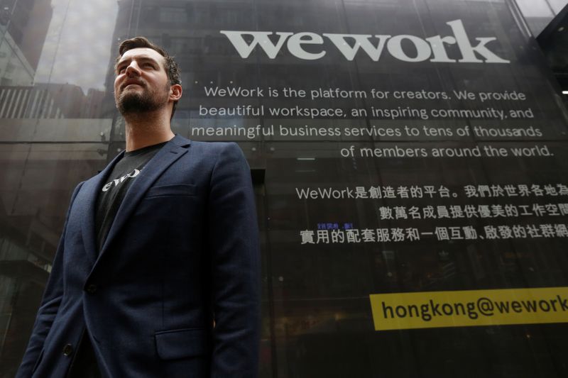 &copy; Reuters. Miguel McKelvey, WeWork co-founder and Chief Creative Officer, poses outside WeWork Hong Kong flagship in Hong Kong