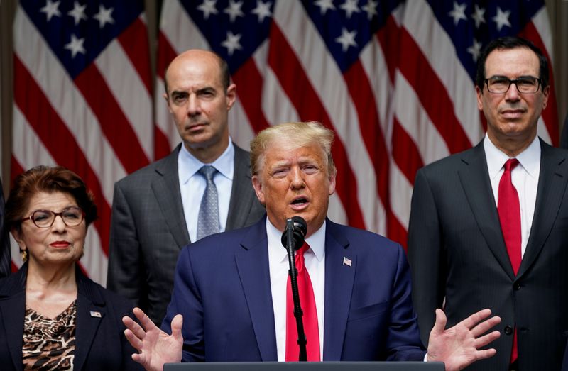 &copy; Reuters. U.S. President Donald Trump touts U.S. jobs report during news conference at the White House in Washington